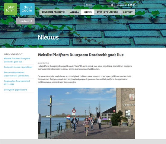 Platform Duurzaam Dordrecht start eigen website